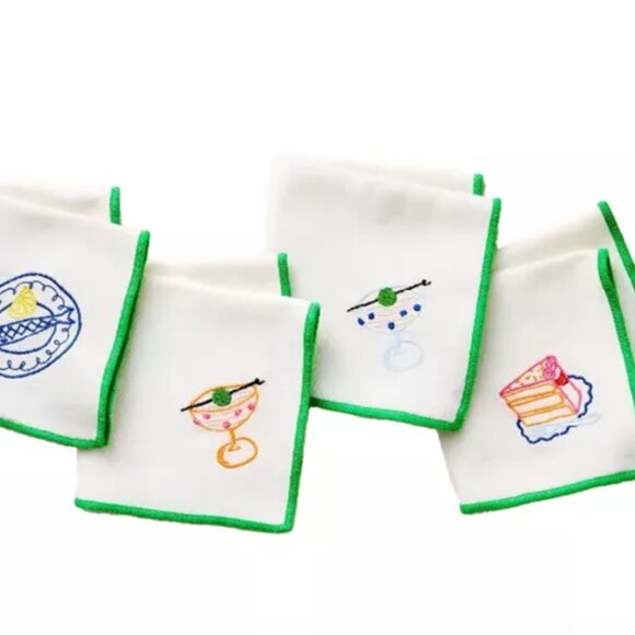 Kate Spade New York x Target 4-Piece Embroidered Cocktail Napkin Set nwt - Picture 2 of 4